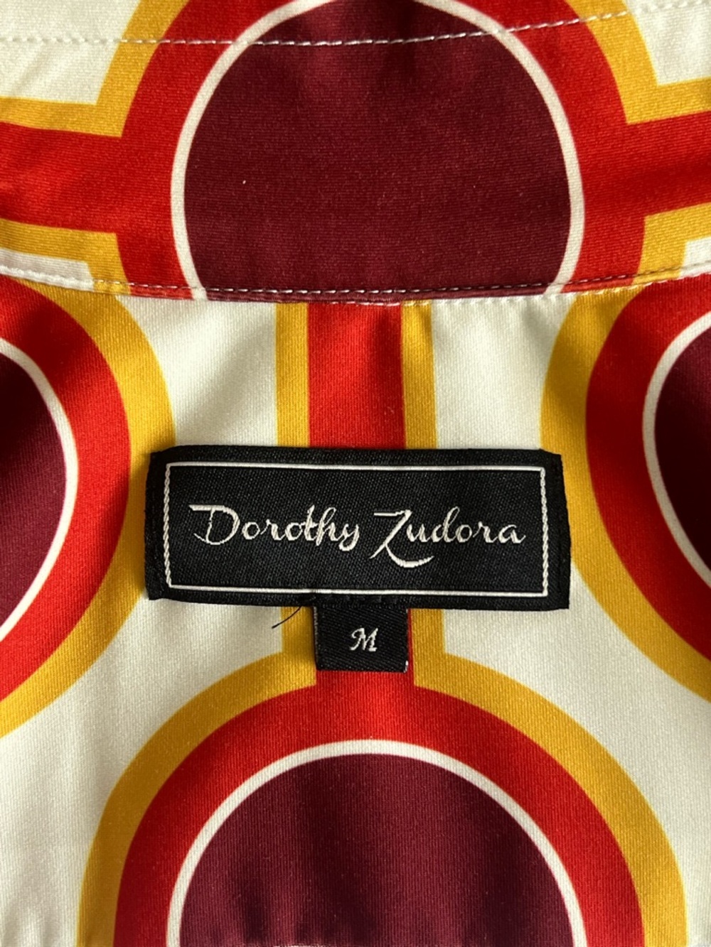 Dorothy Zudora 70’s Burning Sands Print Long Sleeve Button Up Shirt Medium - Picture 9 of 10